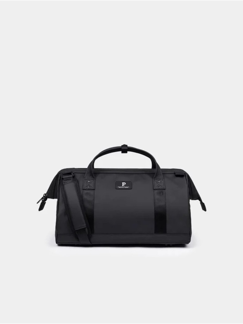 Black Travel Duffle Bag with Shoulder Strap